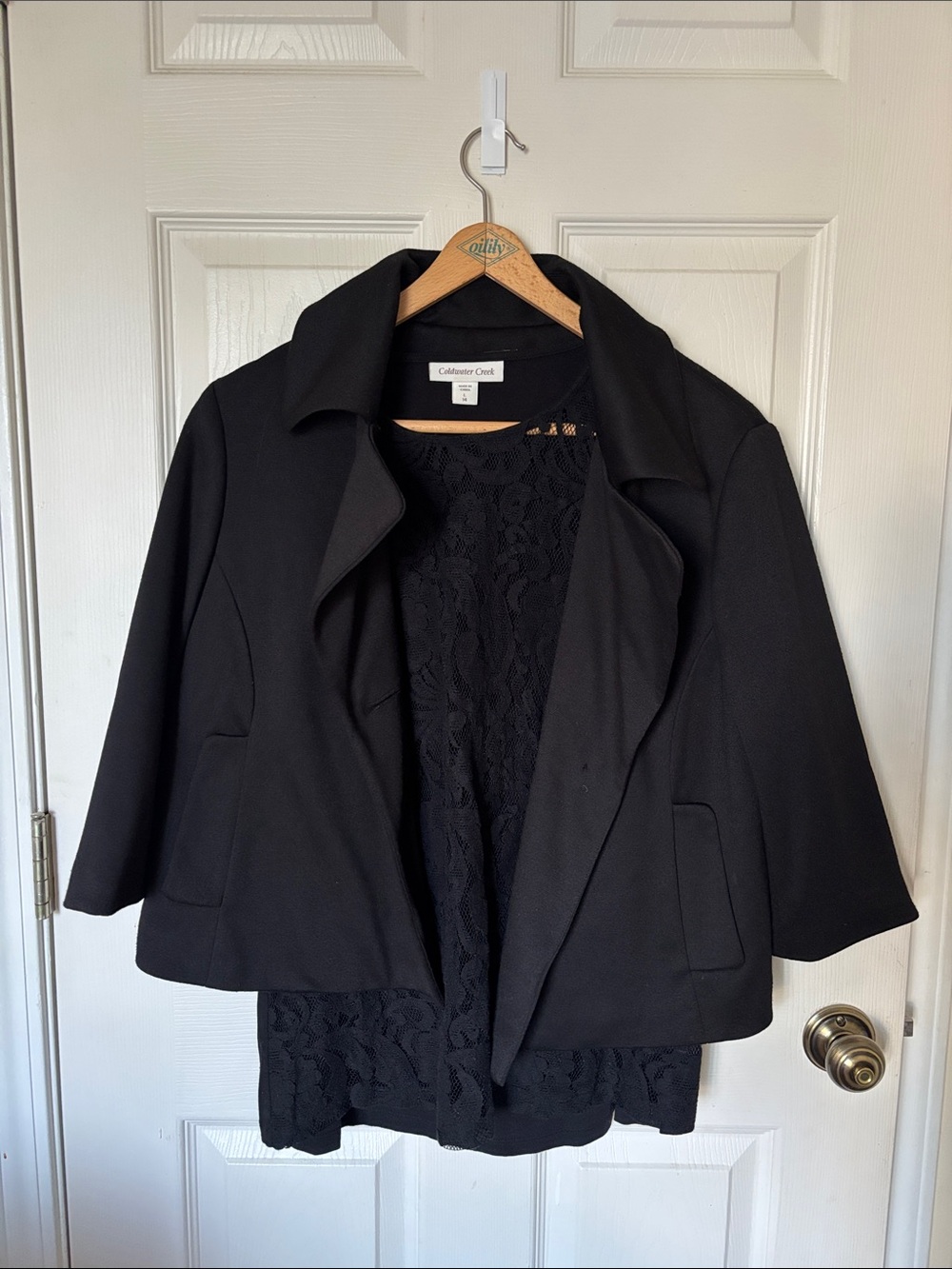 Black Lace Top & Kenneth Cole Blazer Set Bundle Size L/14